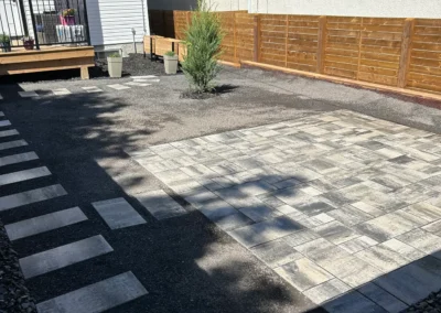 hardscape stone patio by Lush Landscaping in Edmonton