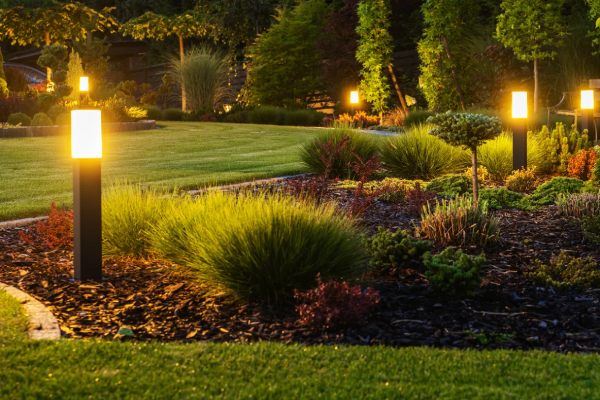 outdoor lighting outside of a house in Edmonton Canada