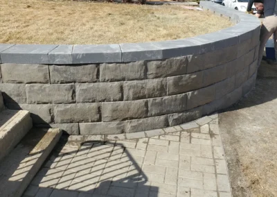 Retaining wall that was built by Lush Landscaping
