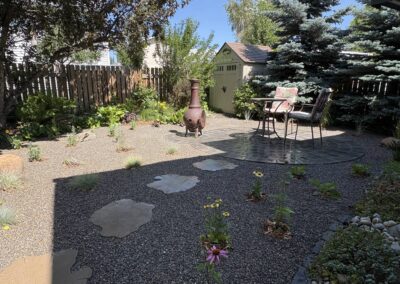 rock garden with stone walkway