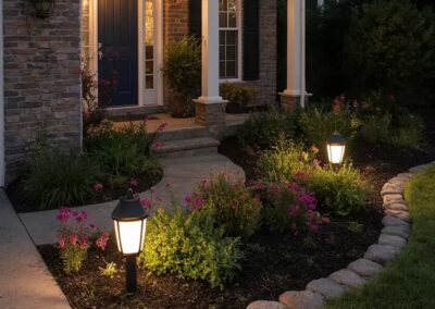 home entryway with lighting