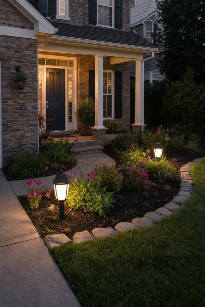 home entryway with lighting